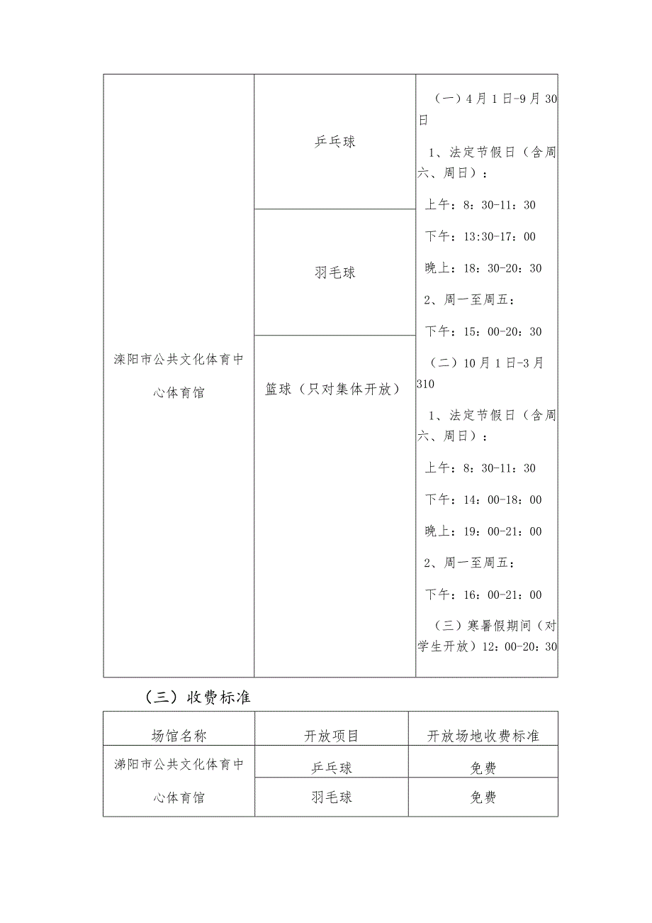 溧阳市公共文化体育中心体育馆2023年免费或低收费开放工作方案.docx_第2页