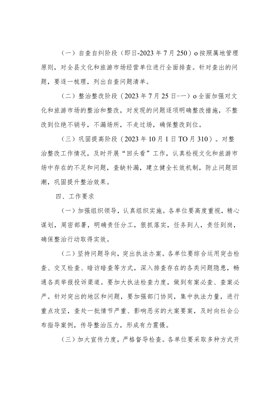 XX县2023年文化和旅游市场“风暴”整治行动工作方案.docx_第3页