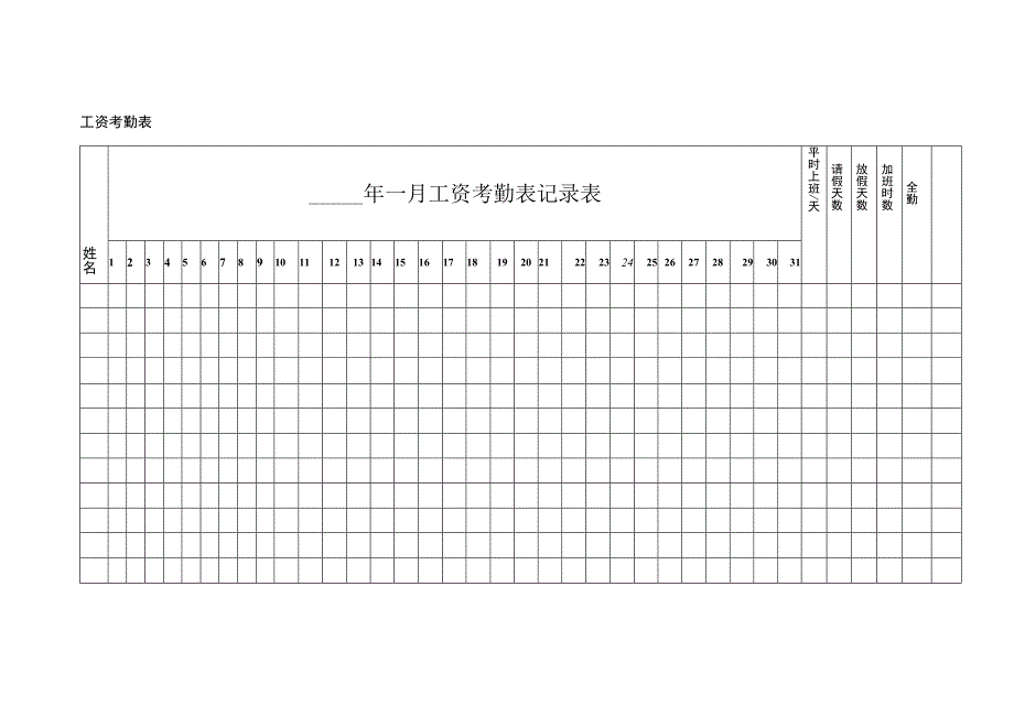 工资考勤表.docx_第1页