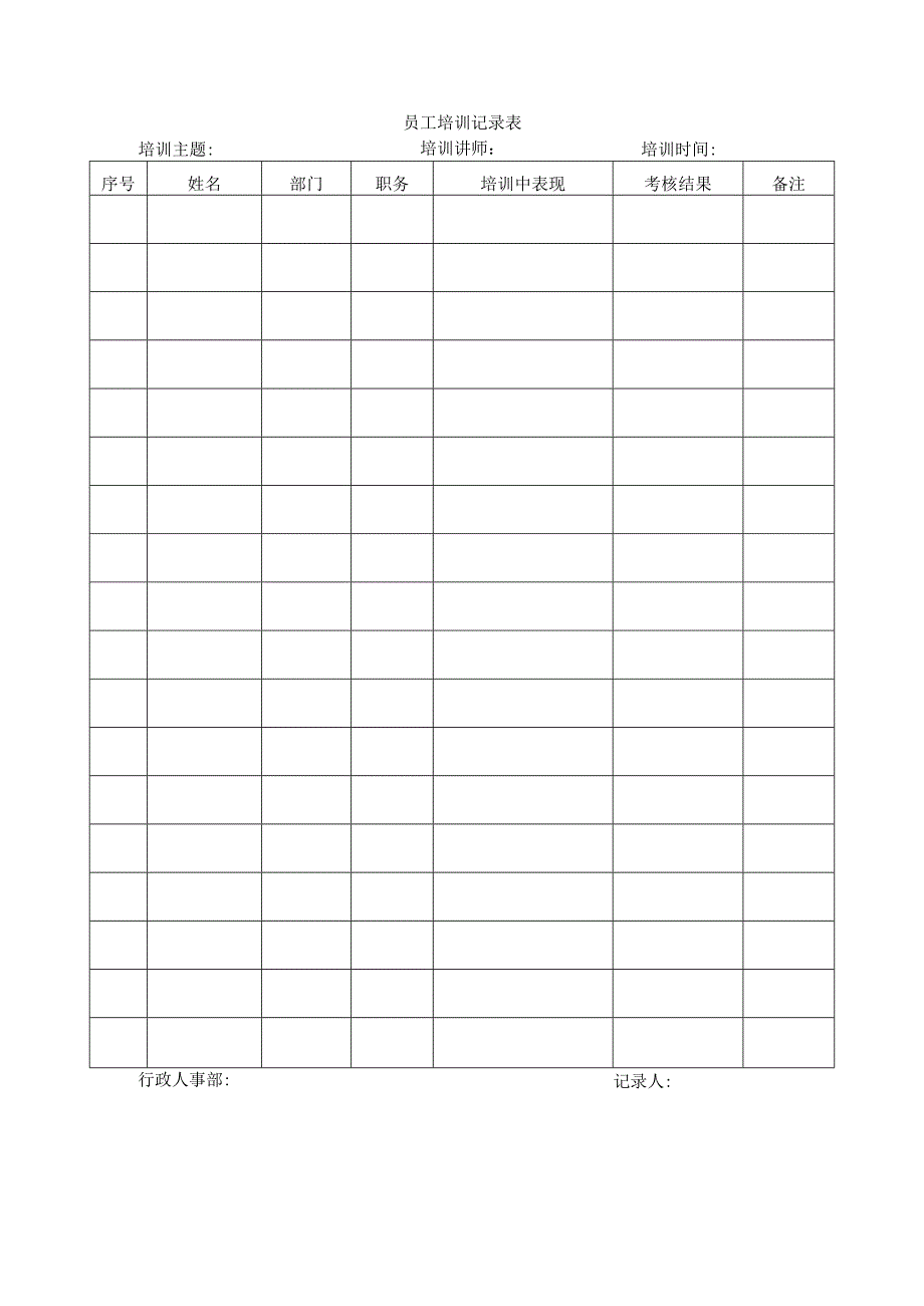 员工培训记录表.docx_第1页