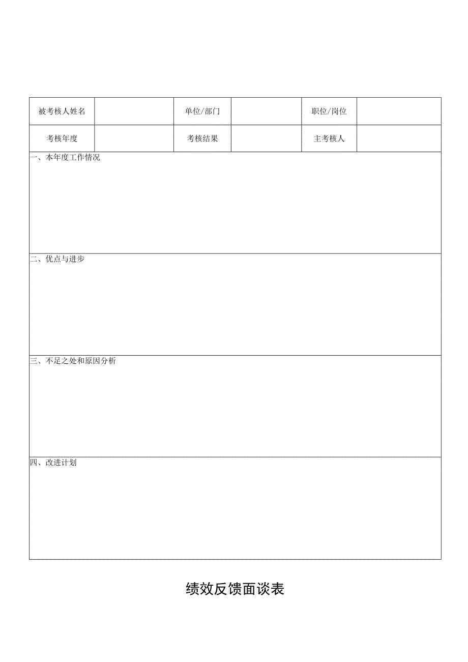 绩效反馈面谈表.docx_第1页