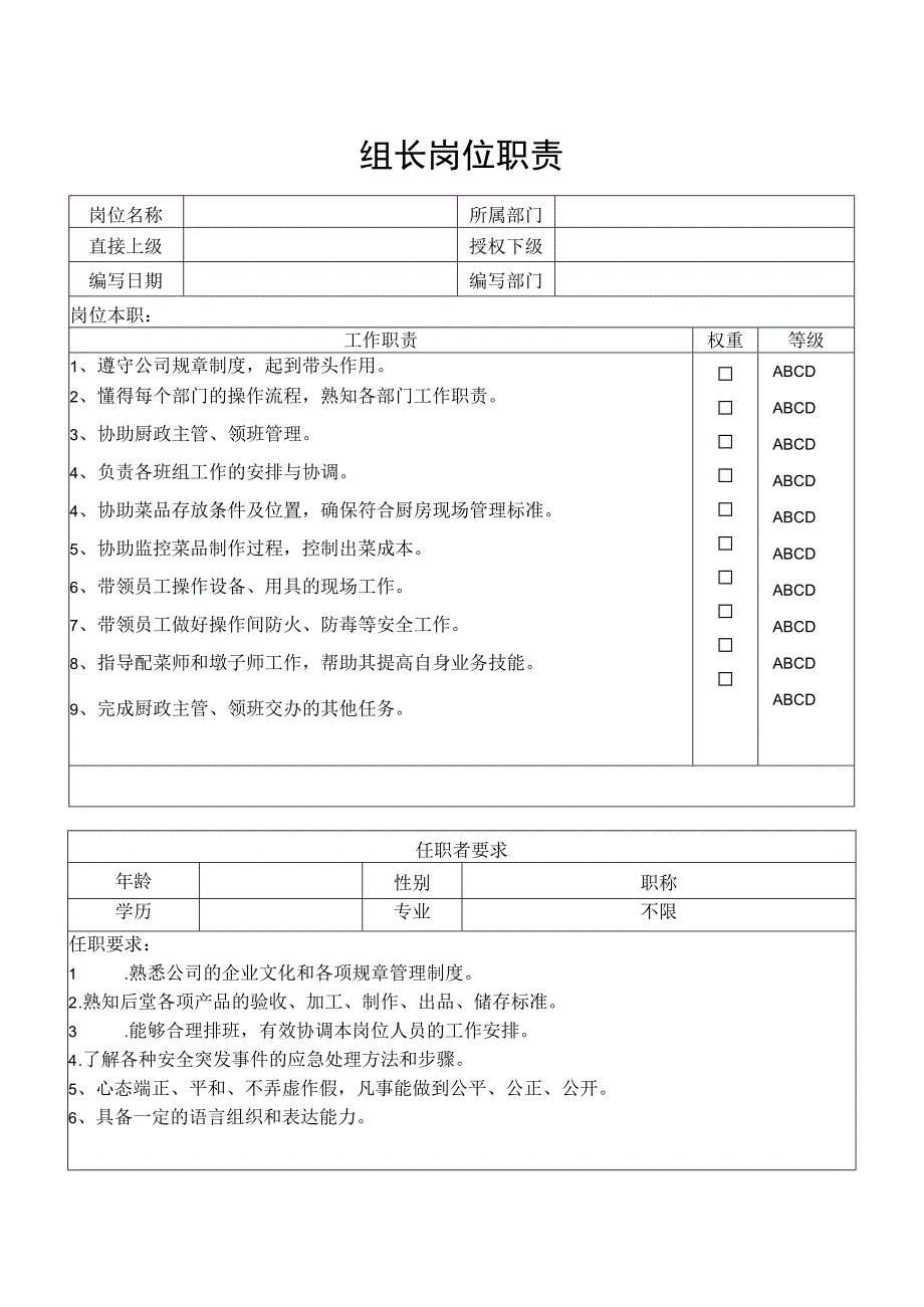 组长岗位职责.docx_第1页