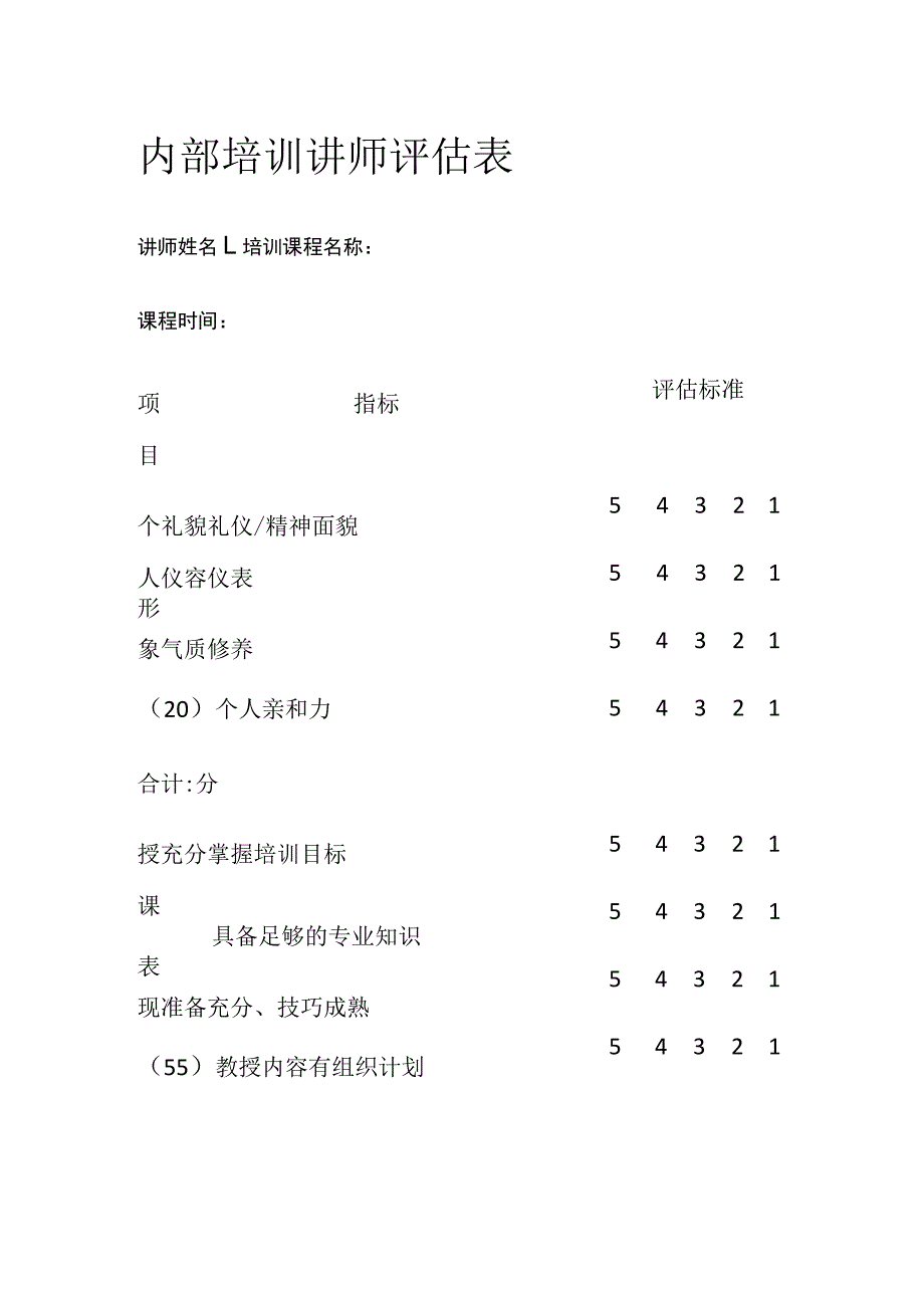 内部培训讲师评估表.docx_第1页