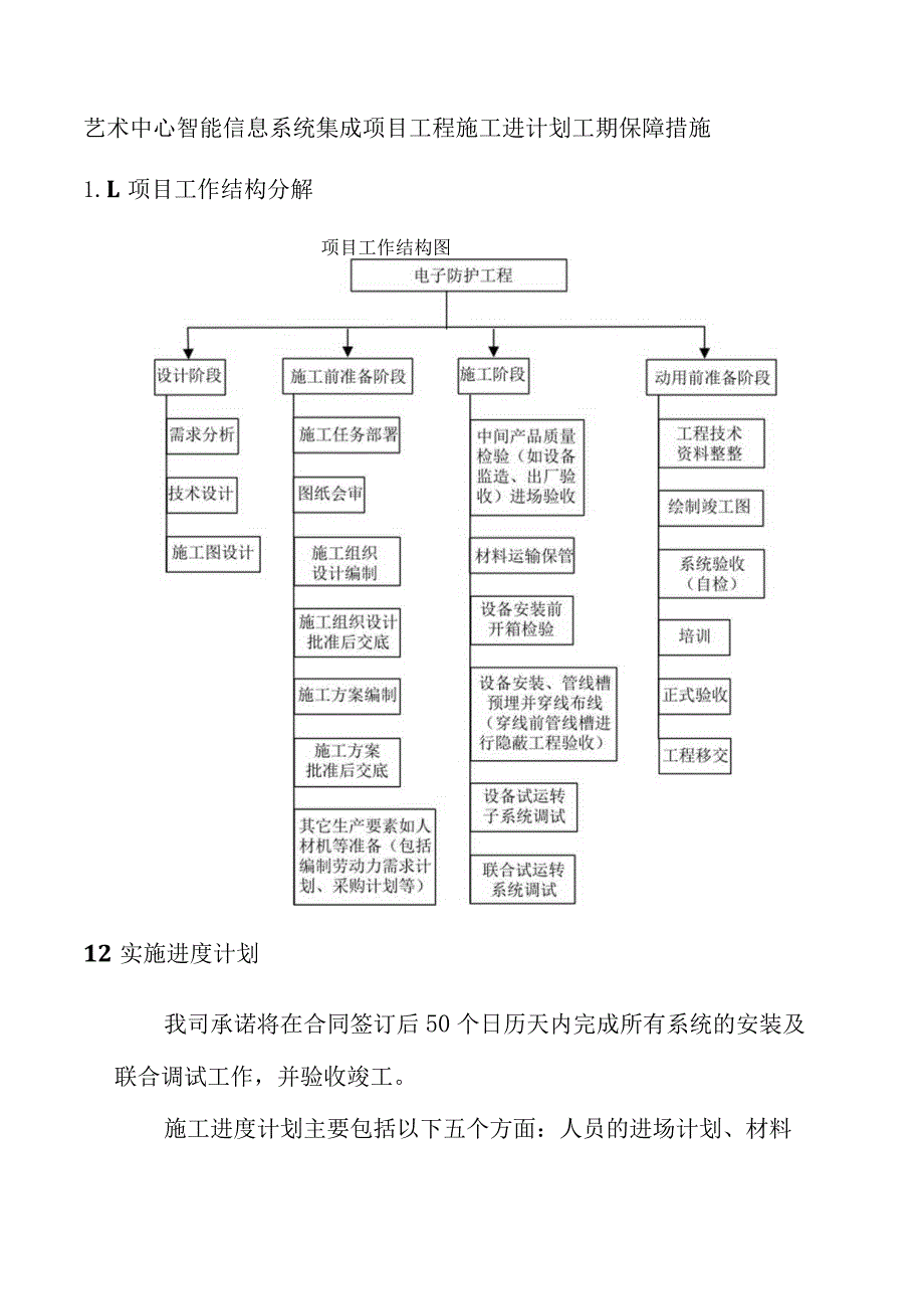 艺术中心智能信息系统集成项目工程施工进计划工期保障措施.docx_第1页