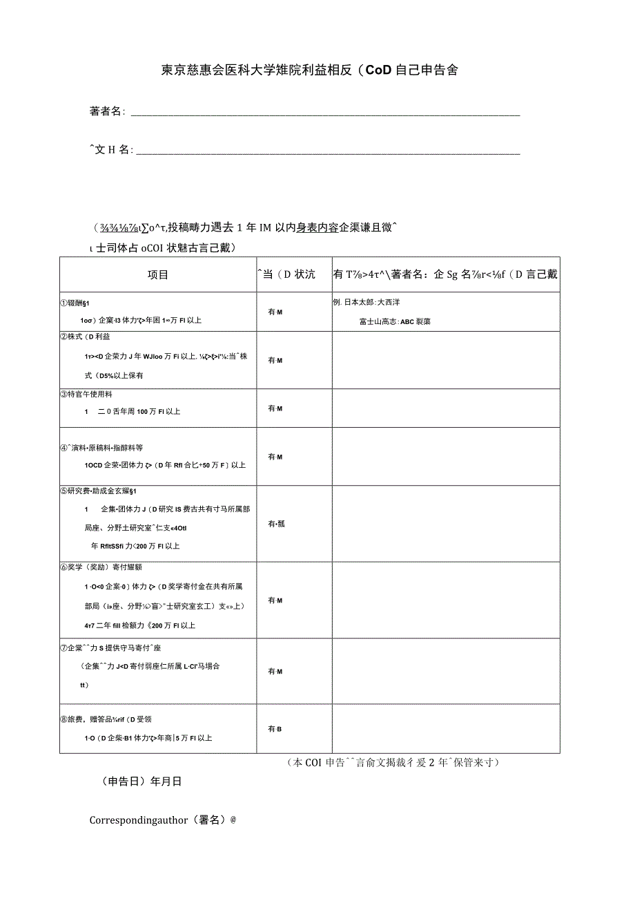 日本内科学会雑誌：自己申告によるCOI報告書.docx_第1页