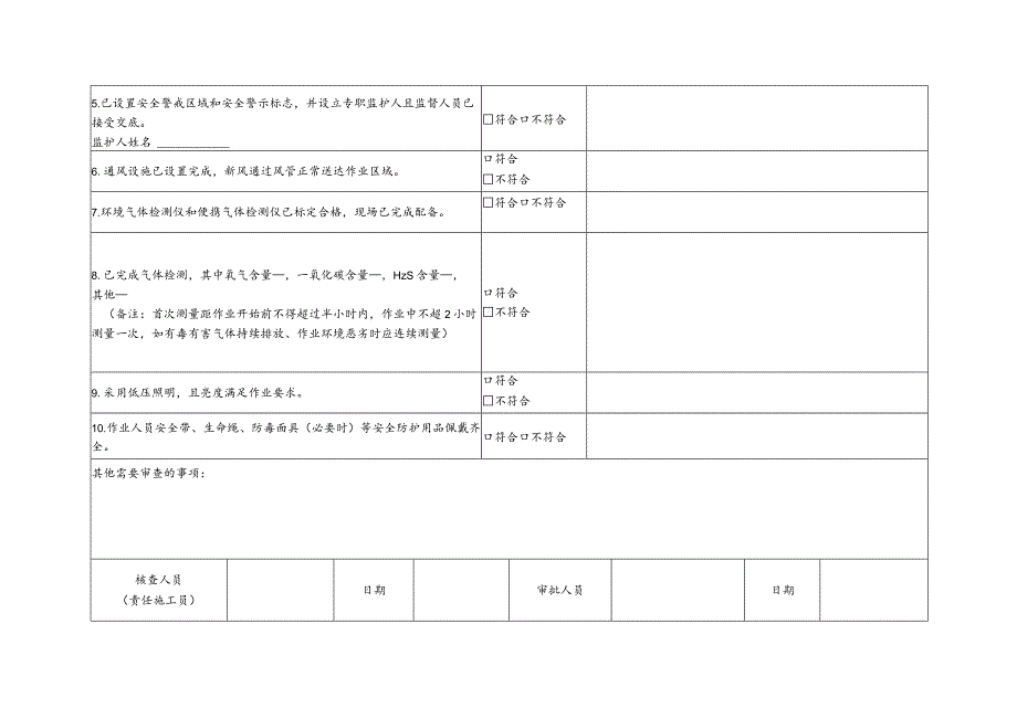 有限空间作业安全前提条件审查表.docx_第2页