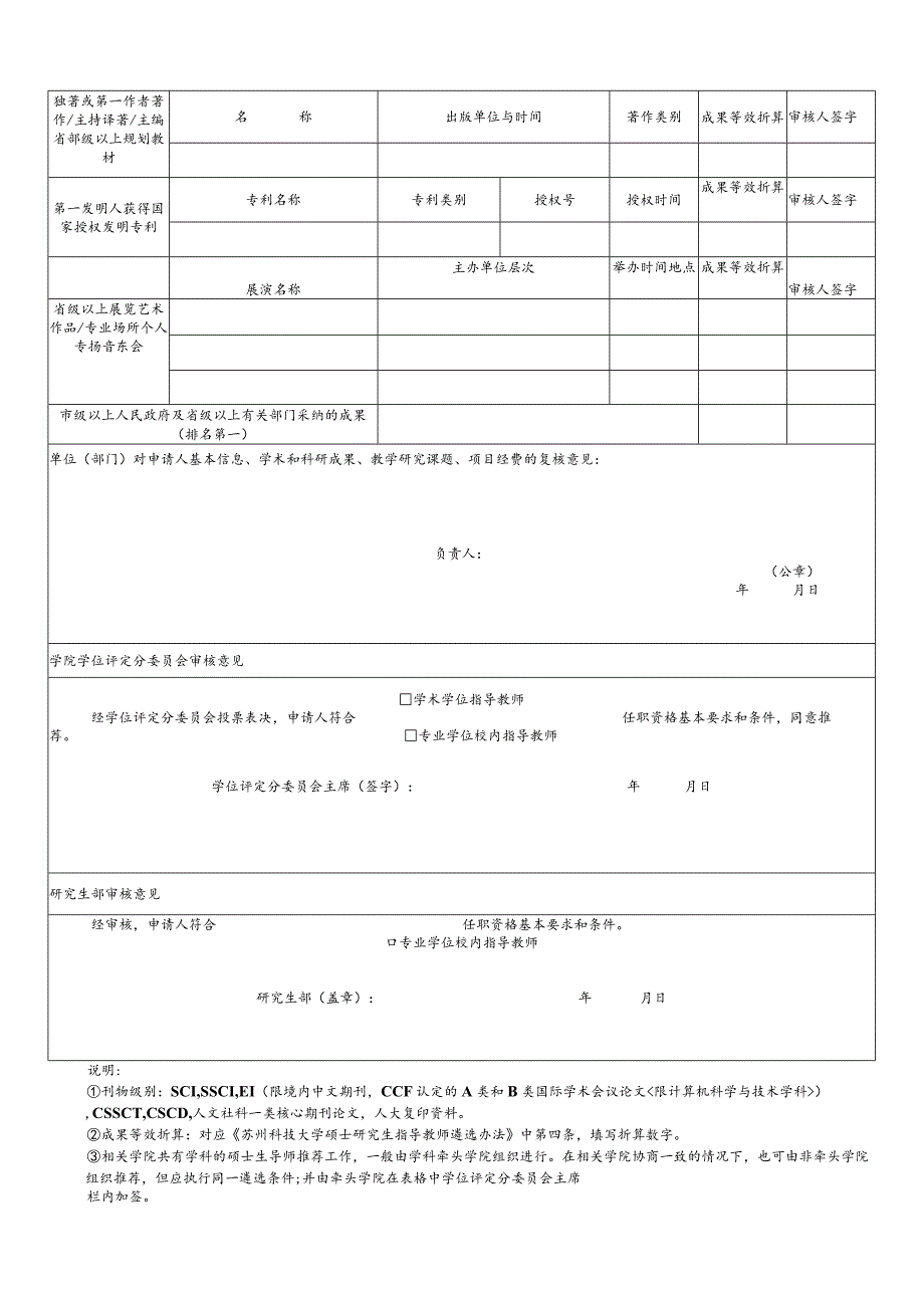 苏州科技大学申请硕士研究生指导教师任职资格申请表.docx_第2页