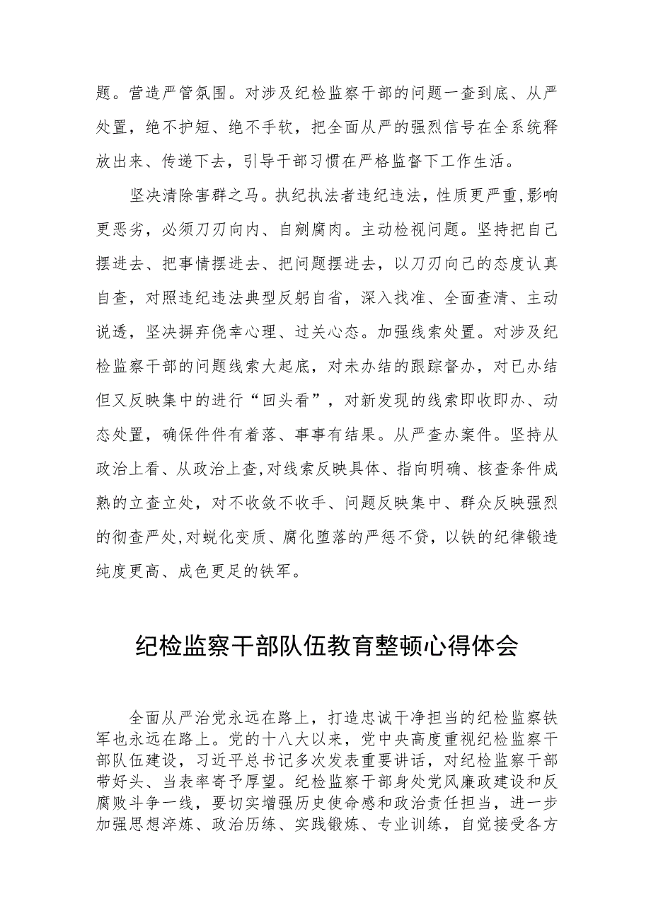 2023纪检监察干部队伍教育整顿心得体会研讨发言稿(九篇).docx_第3页