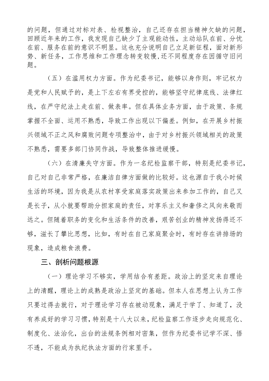 纪检监察干部队伍教育整顿党性分析材料.docx_第3页