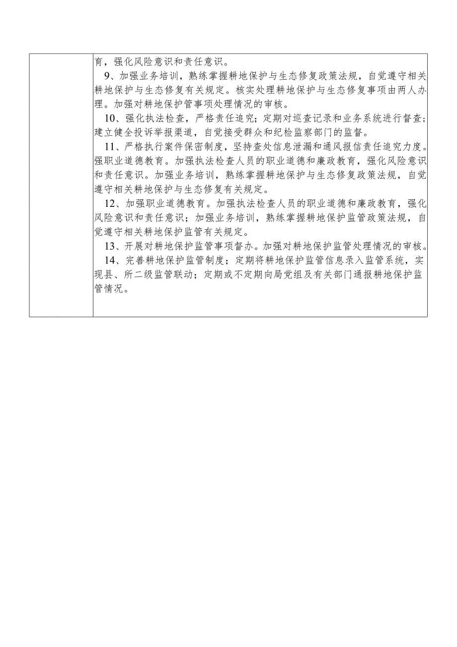 某县自然资源部门耕地保护与生态修复股股长个人岗位廉政风险点排查登记表.docx_第3页