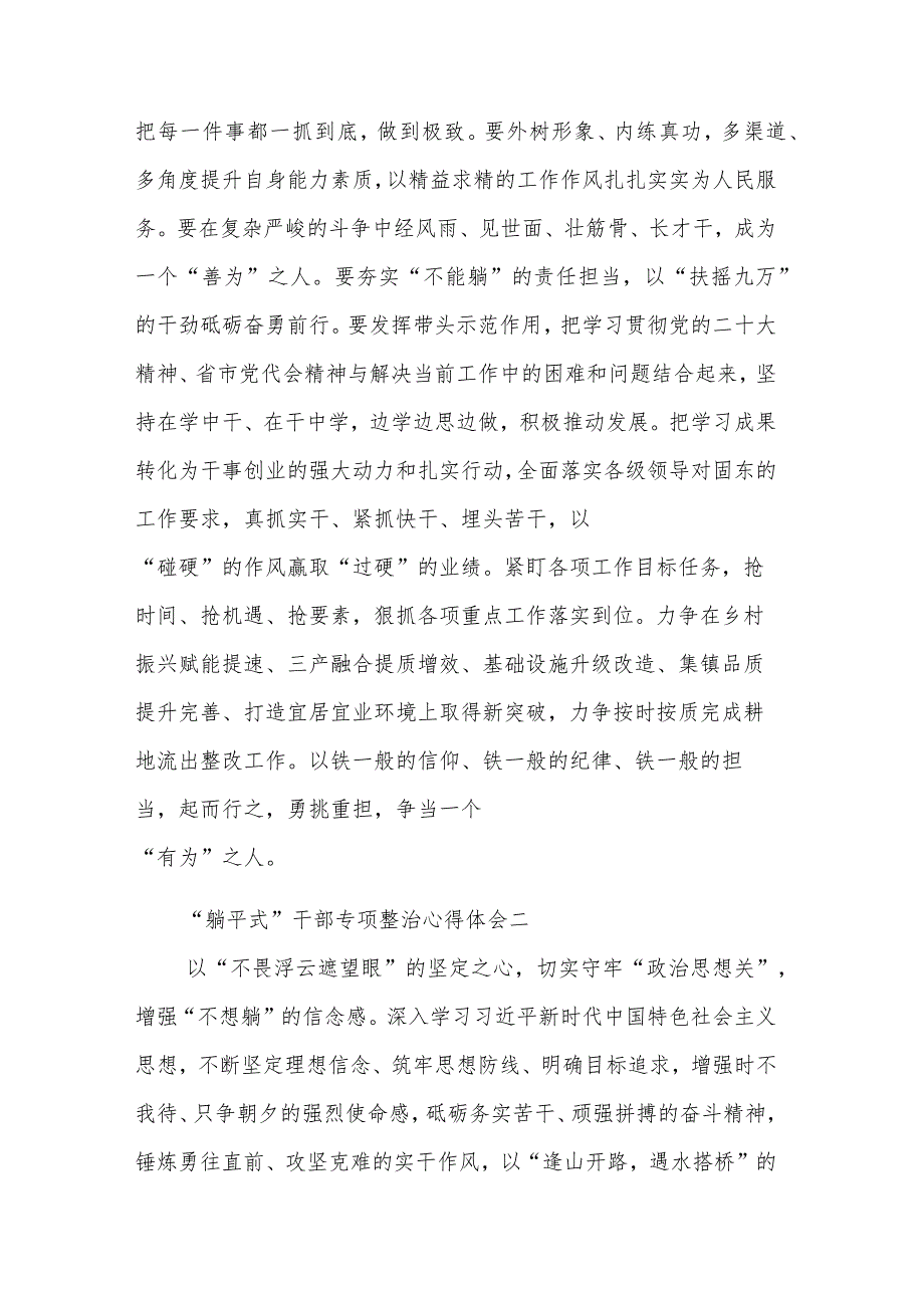 关于“躺平式”干部专项整治心得体会汇篇范.docx_第2页