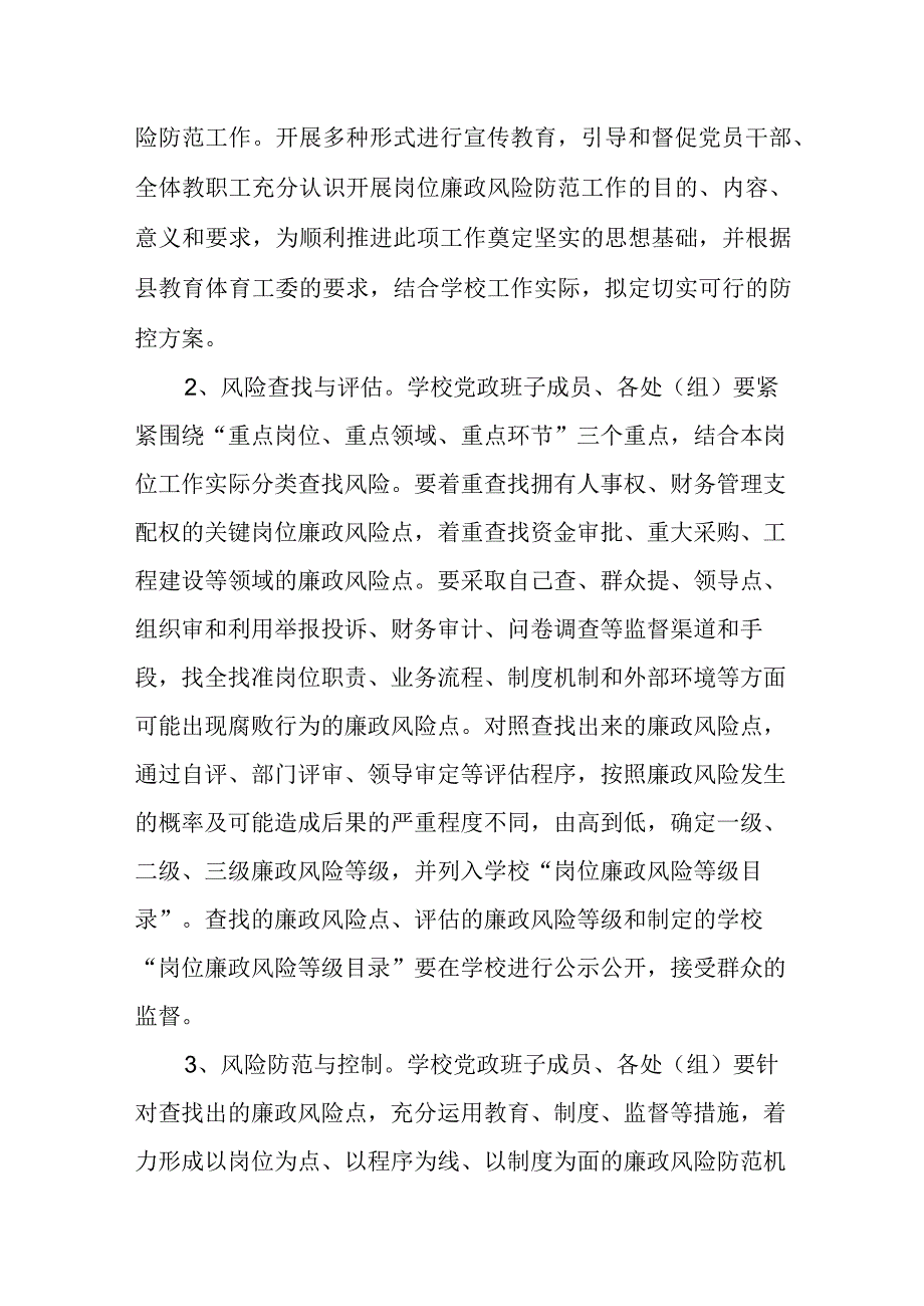 学校廉政风险防控工作实施方案篇4.docx_第3页