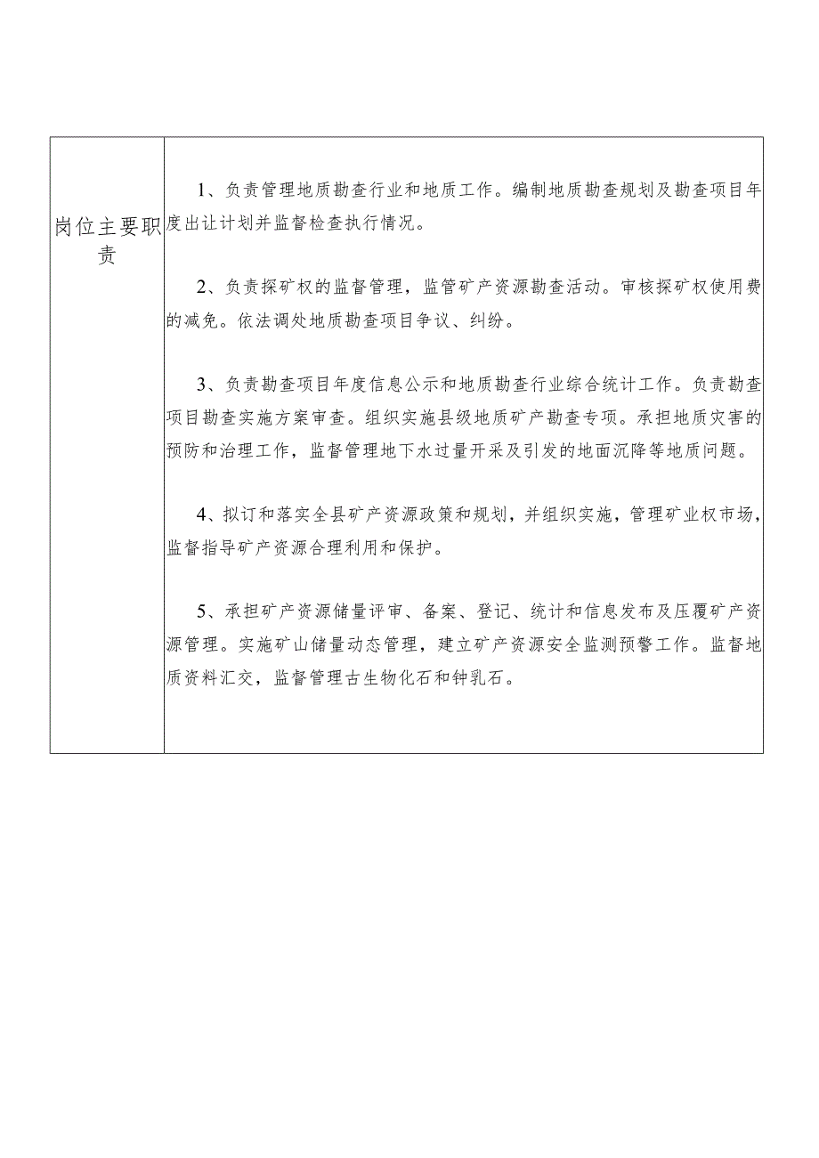 某县自然资源部门地质勘查与矿产资源保护管理股干部个人岗位廉政风险点排查登记表.docx_第2页