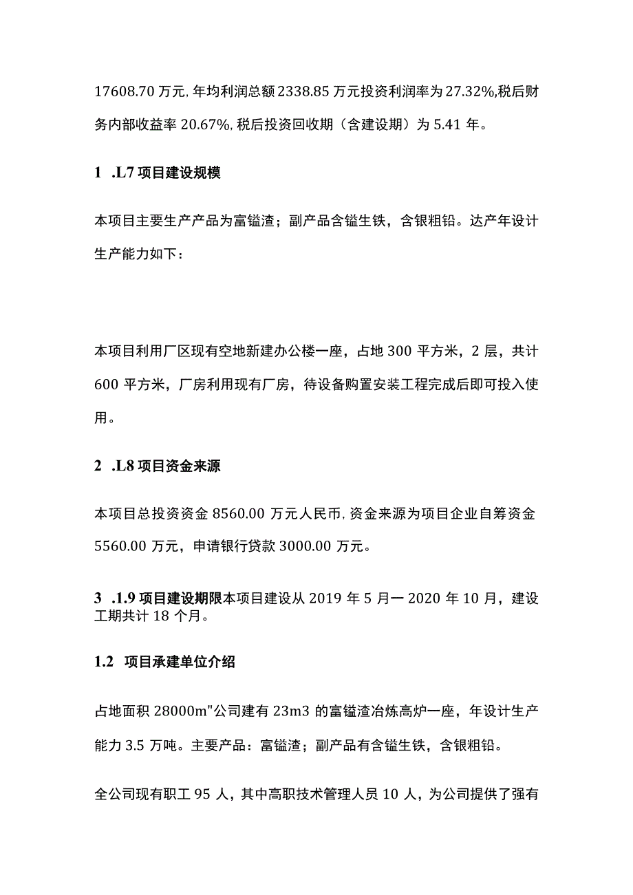 富锰渣生产线技术改造项目可行性研究报告模板.docx_第2页