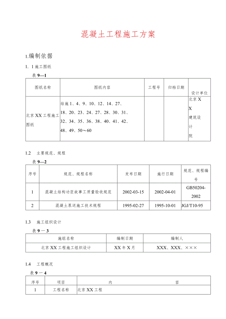 混凝土工程施工方案.docx_第1页