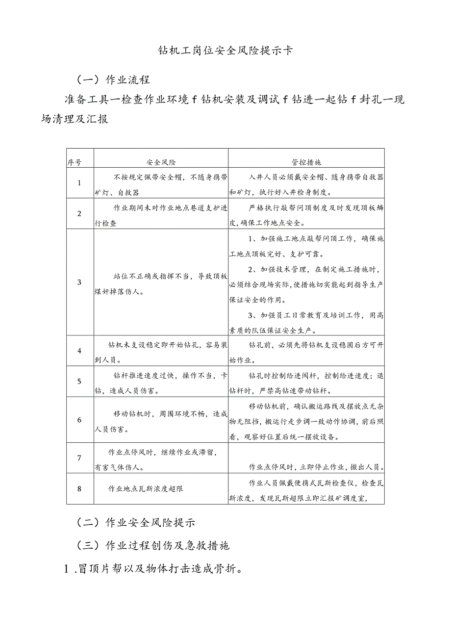 钻机工岗位安全风险提示卡.docx_第1页