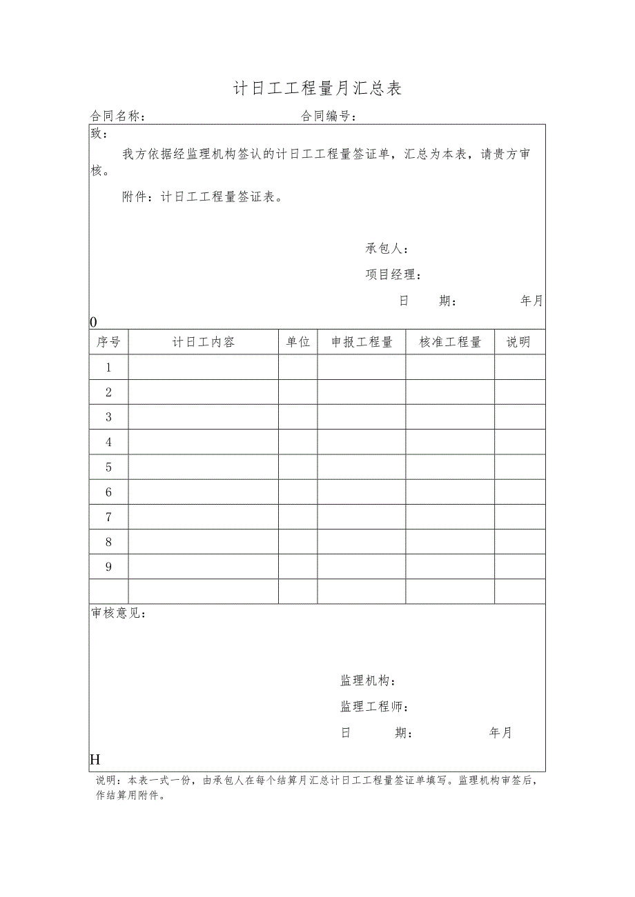 计日工工程量月汇总表.docx_第1页