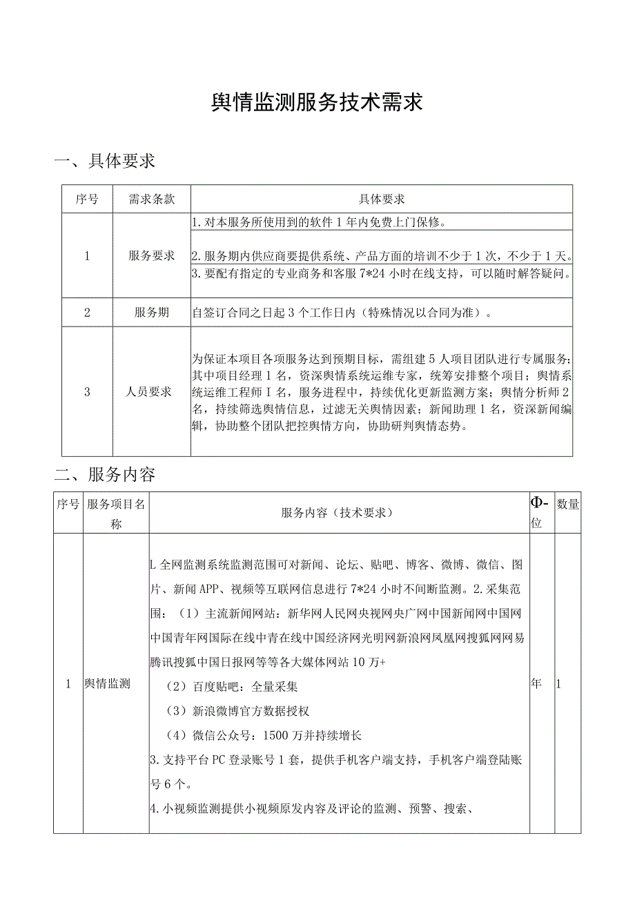 舆情监测服务技术需求.docx_第1页