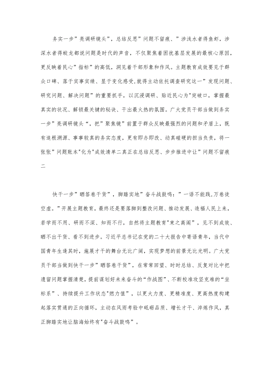 2023年全面开展推进推进好第二批主题教育学习研讨交流发言材料与第二批主题教育动员大会领导讲话稿【两篇文】.docx_第2页