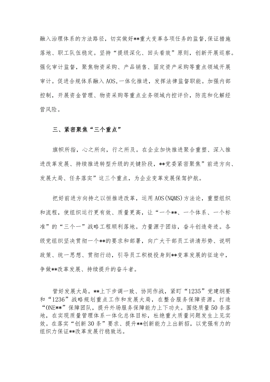 国企党建经验做法：以1235党建纲要为牵引 以高质量党建引领企业高质量发展.docx_第3页