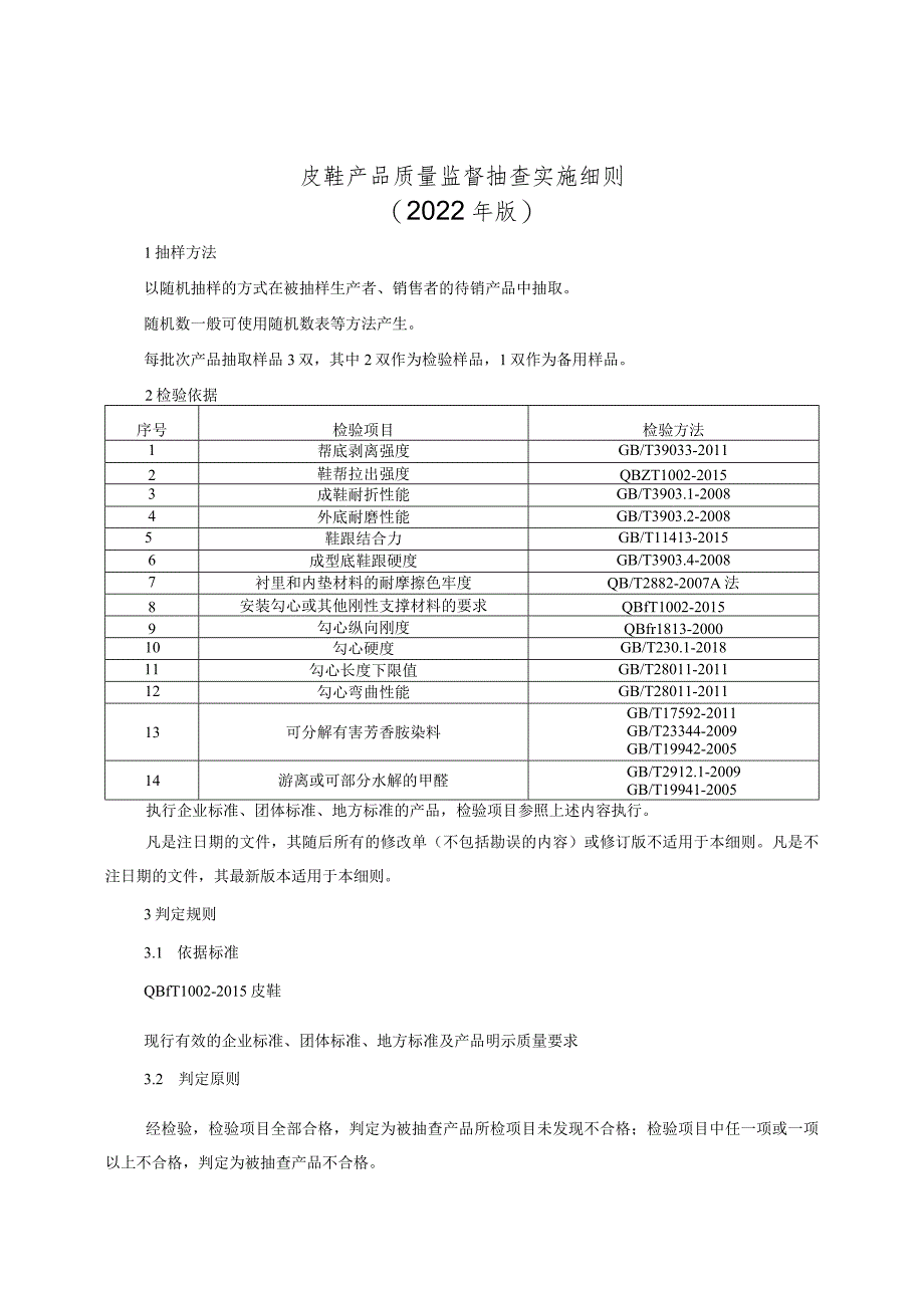 皮鞋产品质量监督抽查实施细则（2022年版）.docx_第1页