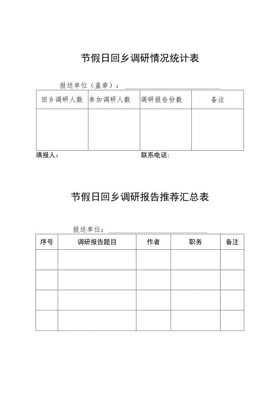 节假日回乡调研情况统计表.docx_第1页