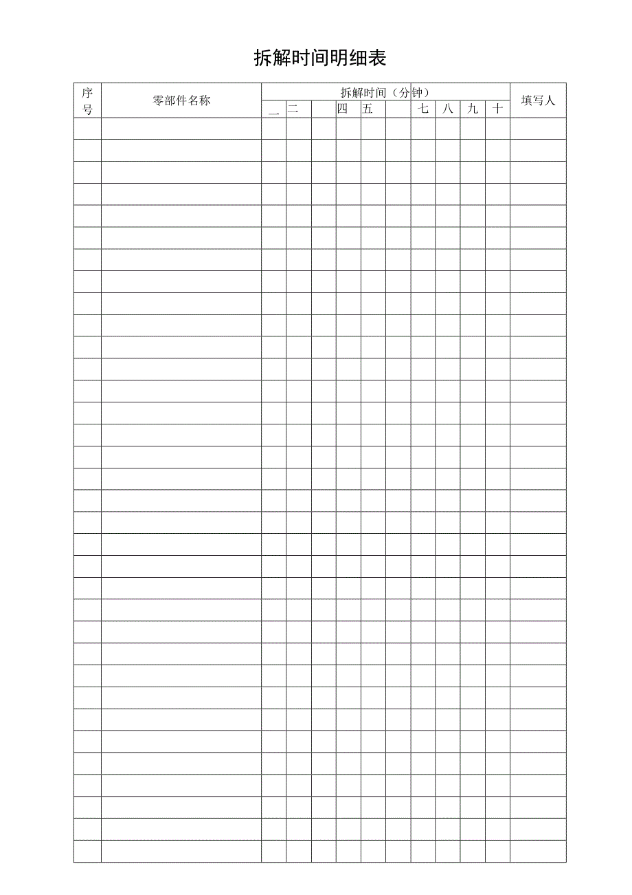 拆解时间明细表.docx_第1页
