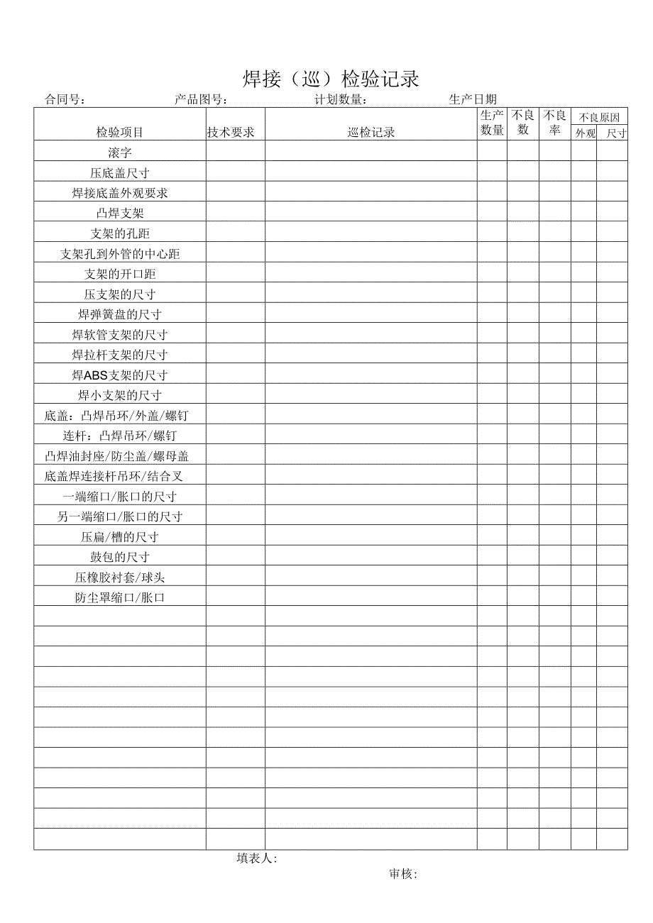 焊接检验记录日报表.docx_第1页