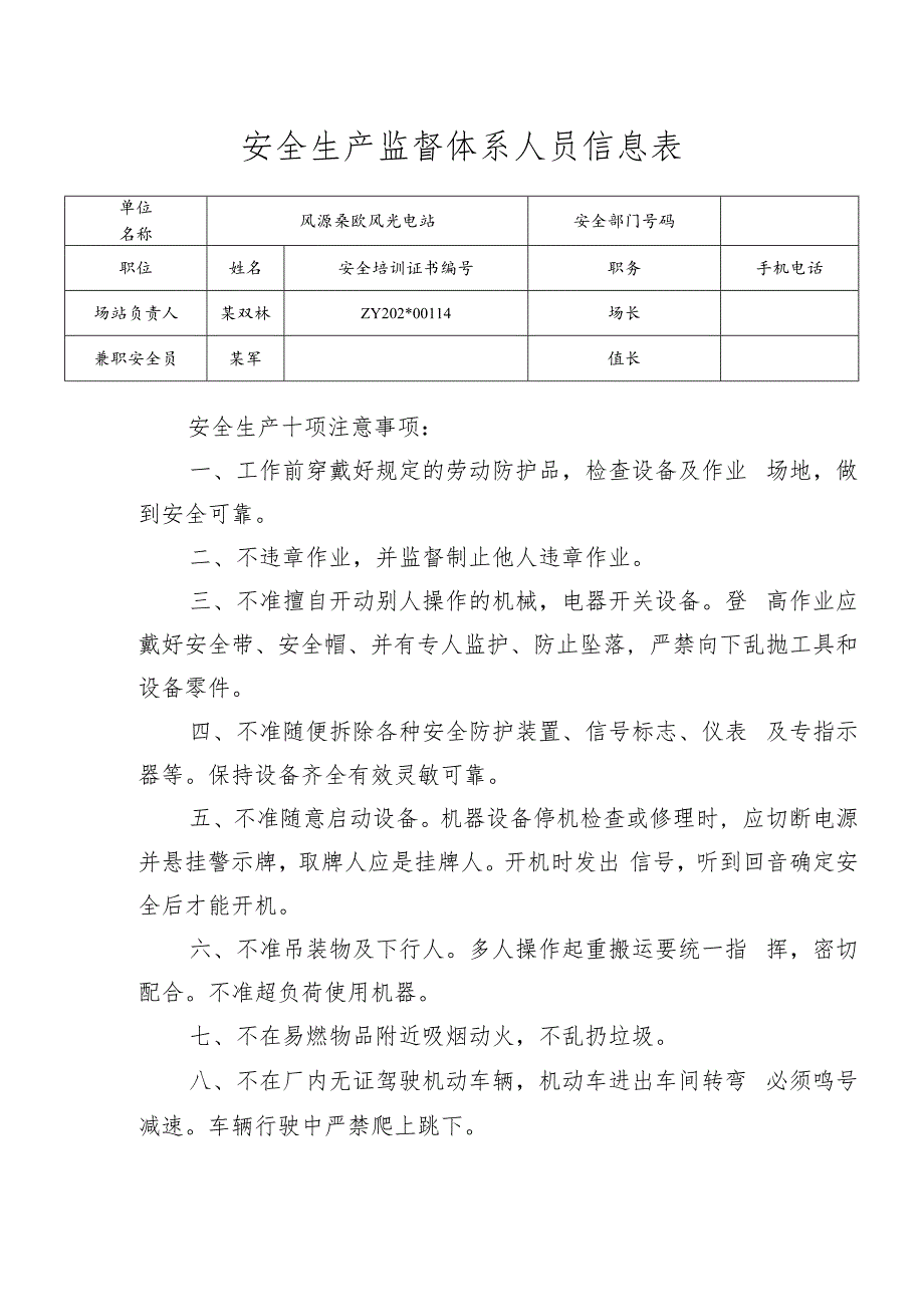 安全生产监督小组人员信息表.docx_第1页