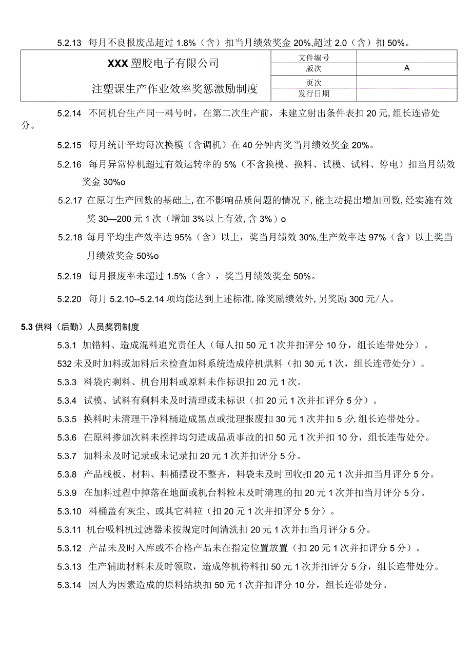 注塑课生产作业效率奖惩激励制度.docx_第3页