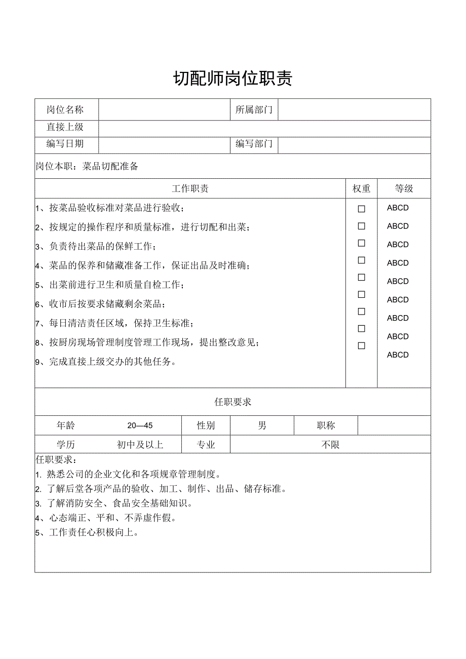 切配师岗位职责.docx_第1页