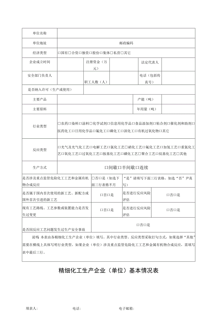 精细化工生产企业单位基本情况表.docx_第1页