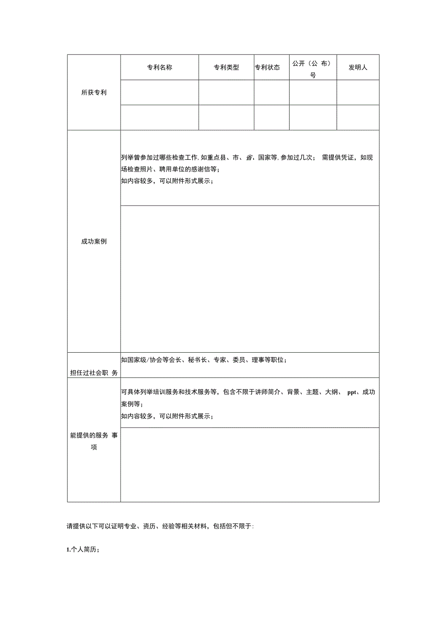 合作专家意向表模板（安全、环保、数字智能）.docx_第2页