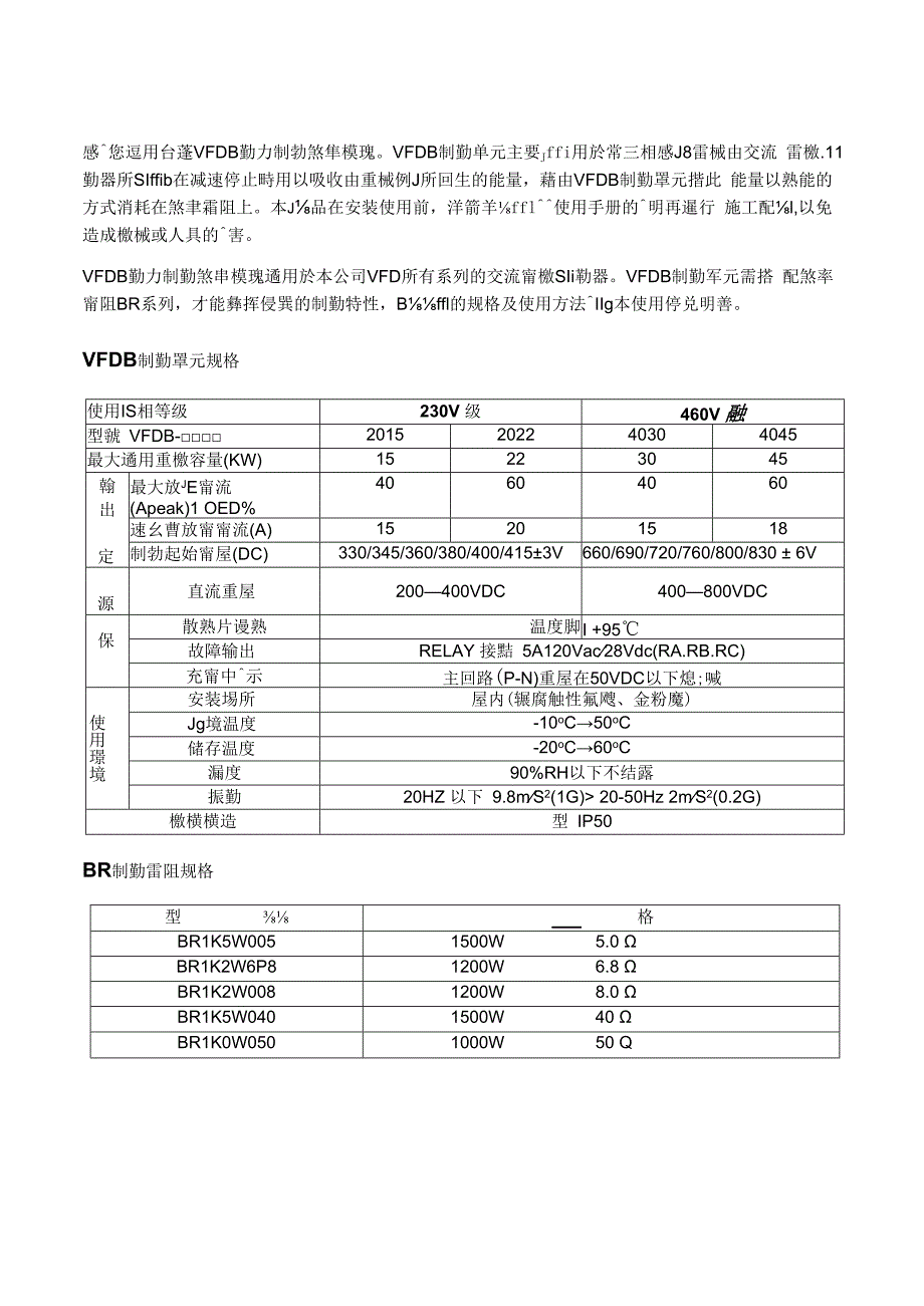 台达变频器制动单元和外接制动电阻说明书.docx_第1页