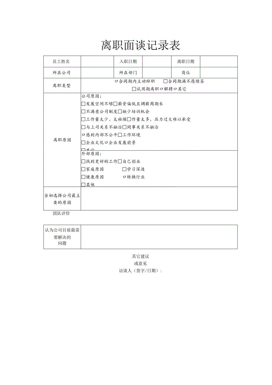 离职面谈记录表.docx_第1页