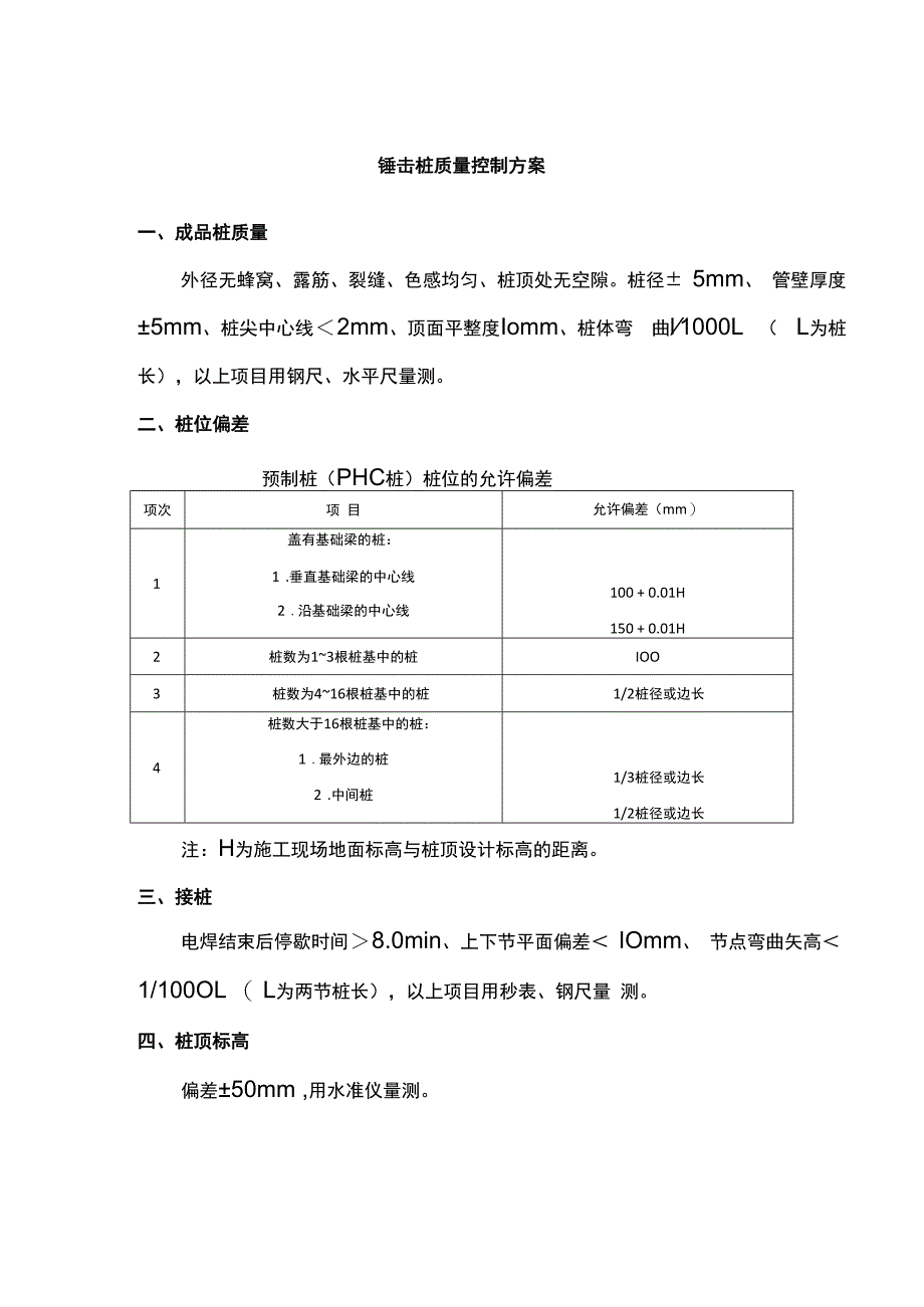 锤击桩质量控制方案.docx_第1页