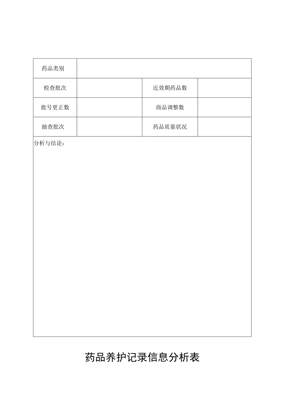 药品养护记录信息分析表.docx_第1页