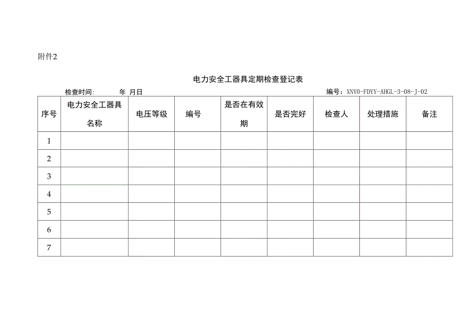 安全工器具管理办法电力安全工器具定期检查登记表.docx_第1页