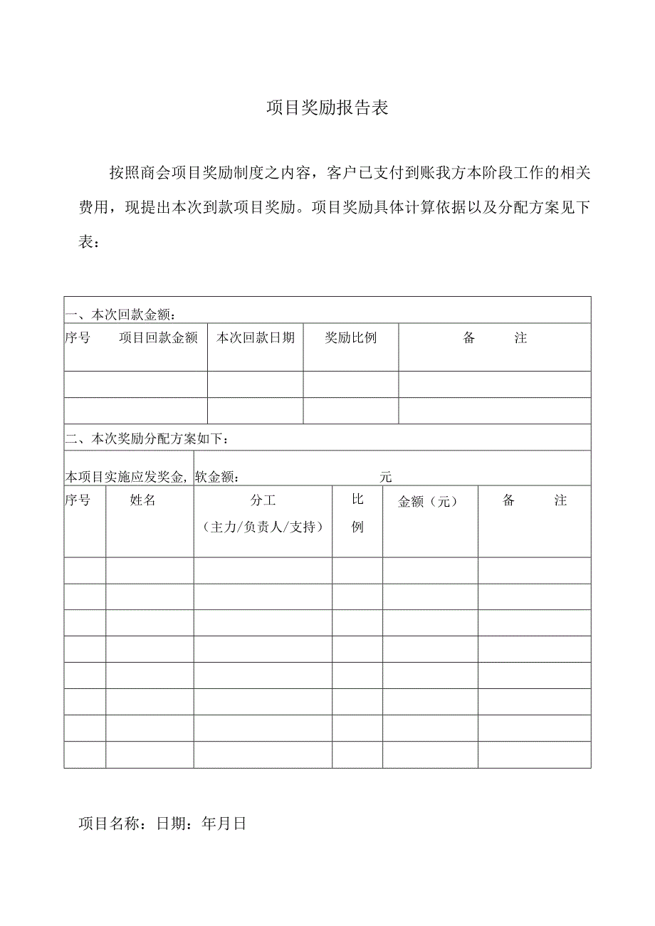 XX商会项目奖励报告表（2023年）.docx_第1页