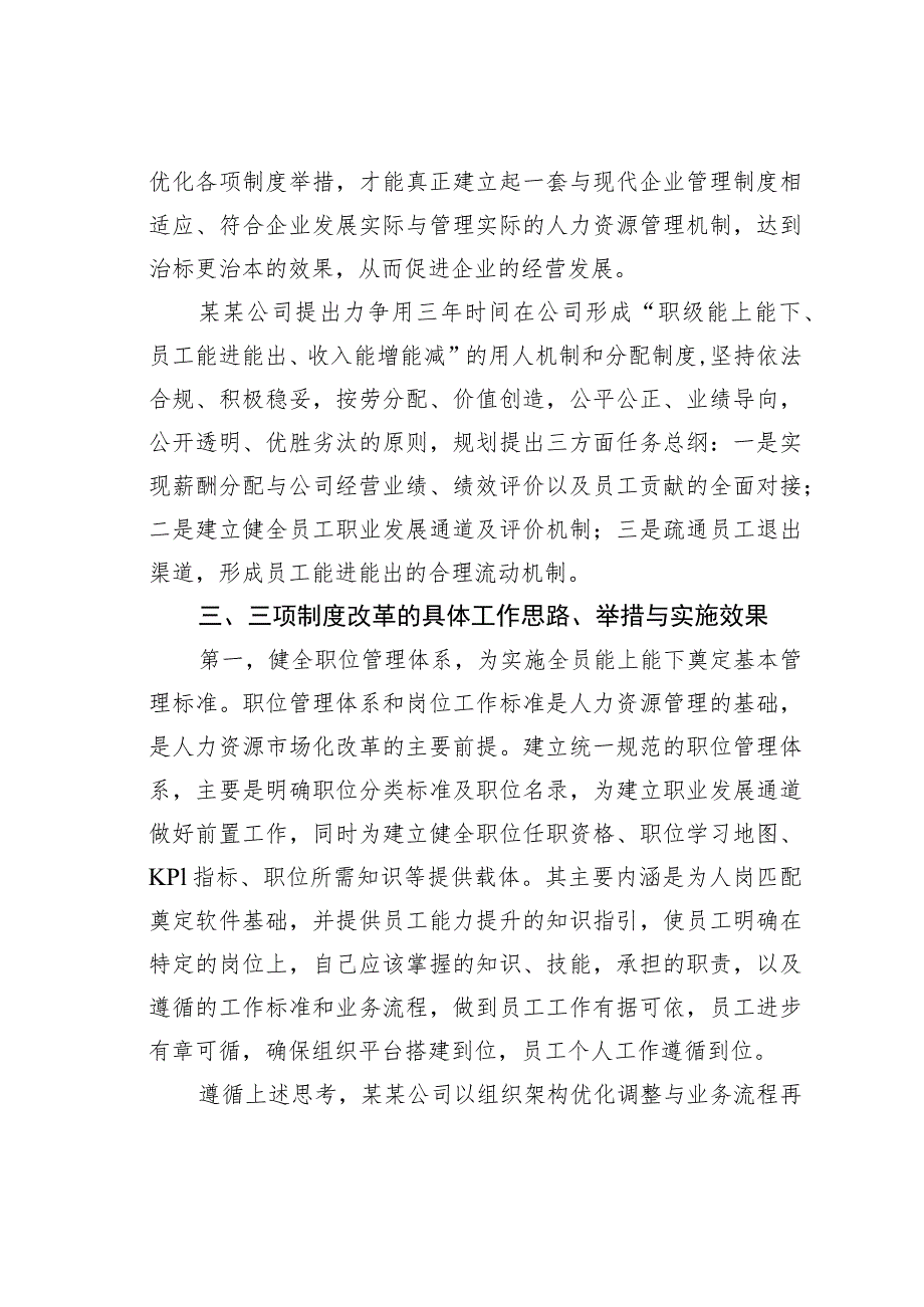 某某国有企业三项制度改革专题调研报告.docx_第3页