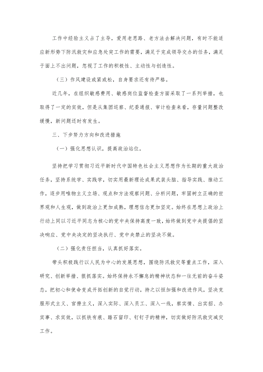 特大暴雨灾害追责问责以案促改组织生活会剖析整改报告.docx_第3页