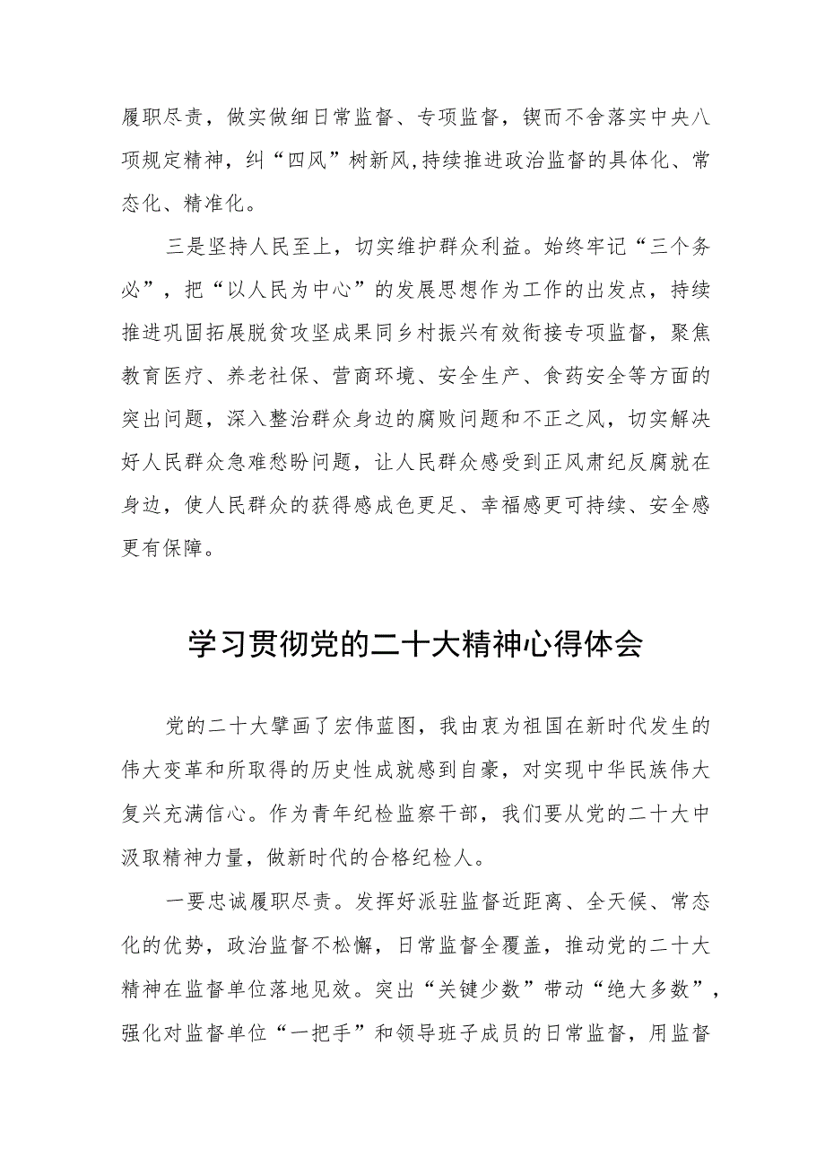 纪检组长学习贯彻党的二十大精神优秀心得体会九篇.docx_第2页