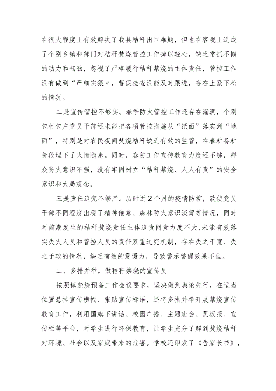 某县秸秆禁烧管控不力负责人被约谈表态发言.docx_第2页