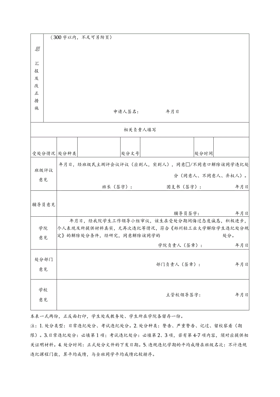 郑州轻工业大学解除学生违纪处分申请表.docx_第2页