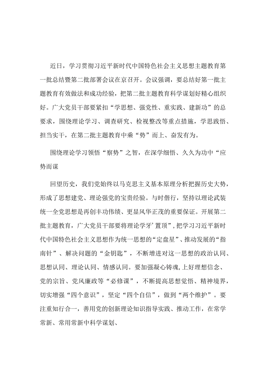 党支部第二批主题教育发言稿讲话稿(精选资料).docx_第1页