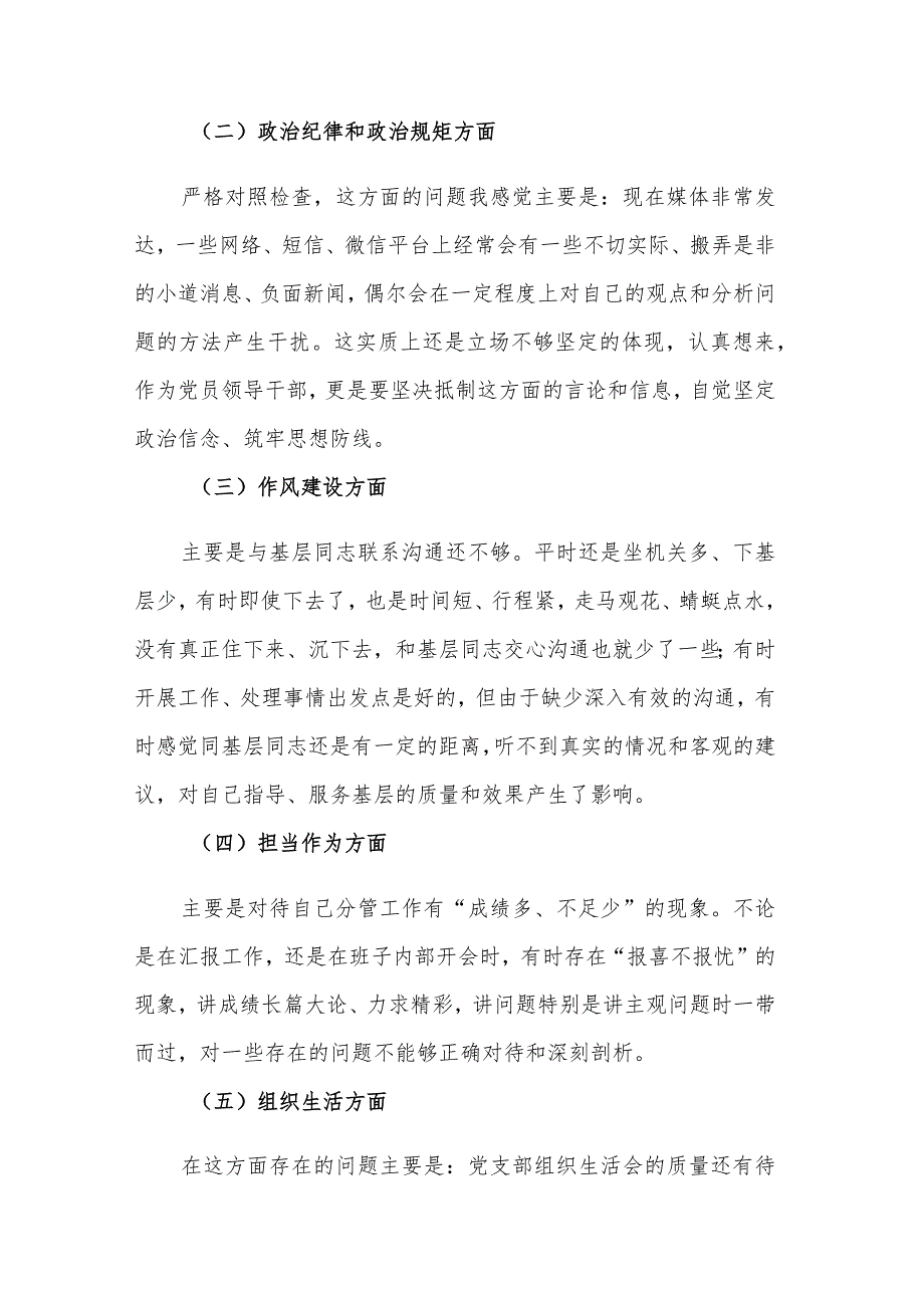 班子成员民主生活会发言材料2篇.docx_第2页