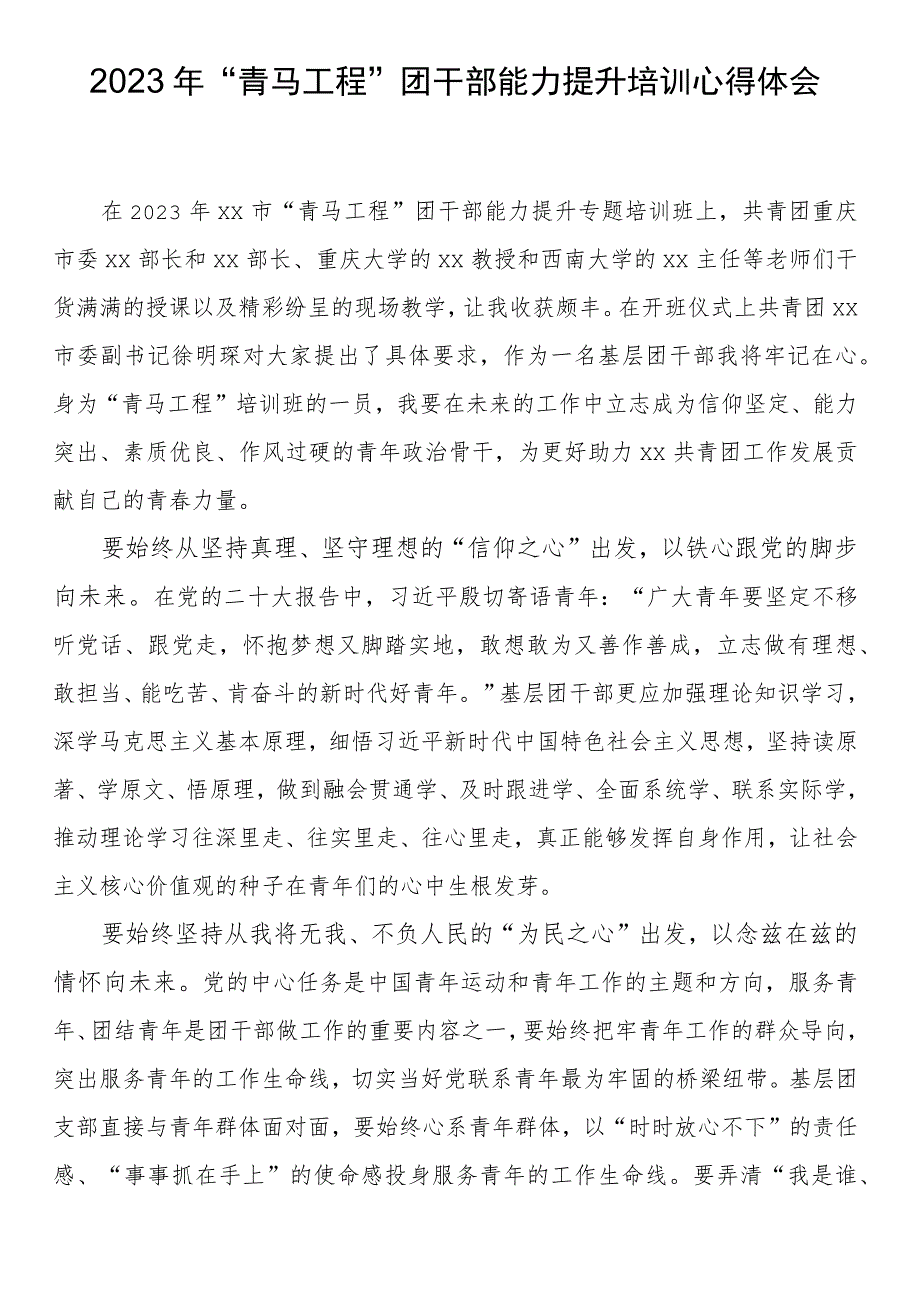 2023年“青马工程”团干部能力提升培训心得体会（三）.docx_第1页