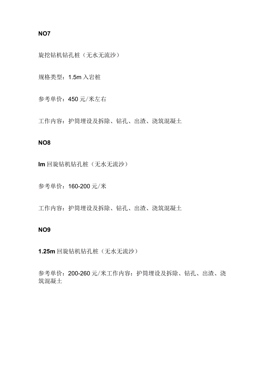 2023版桩基清包工价格汇总.docx_第3页