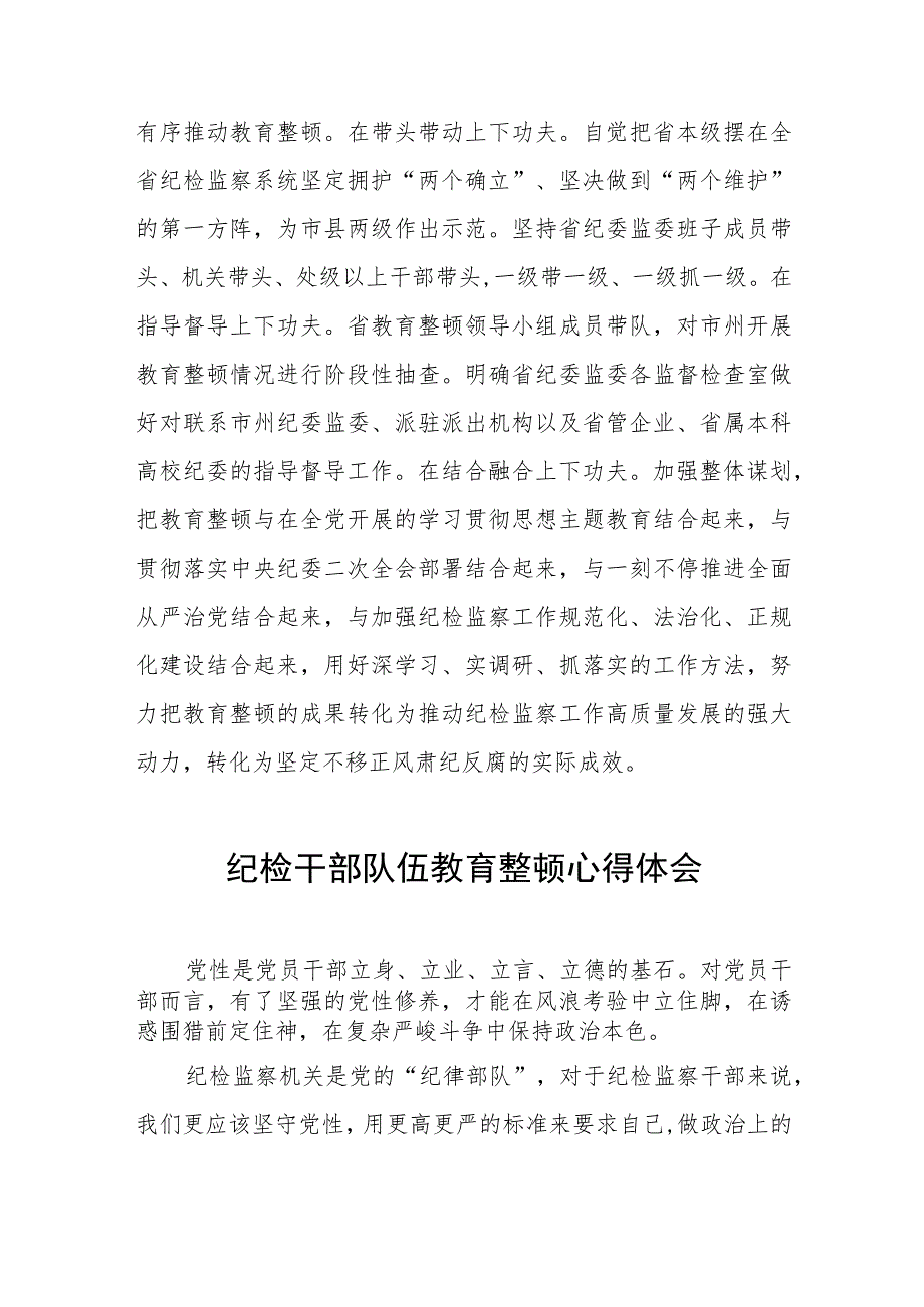 2023纪检干部队伍教育整顿研讨材料(五篇).docx_第3页