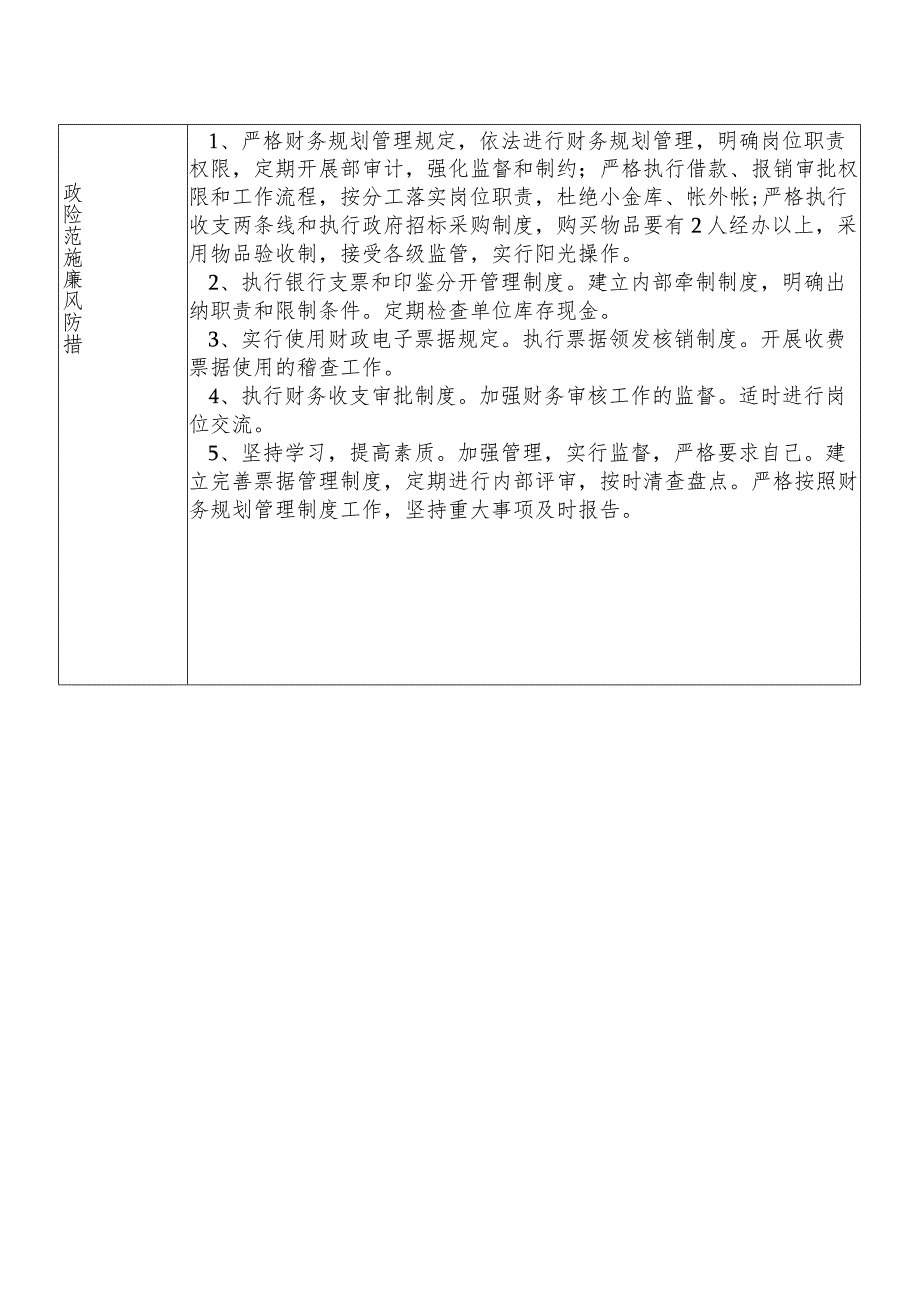 X县市场监督管理部门财务规划审计股干部个人岗位廉政风险点排查登记表.docx_第2页